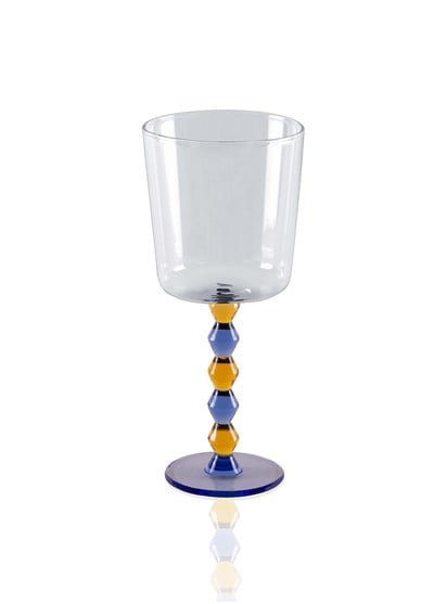 The Mia Bead Şarap Kadehi Mavi 300 ml