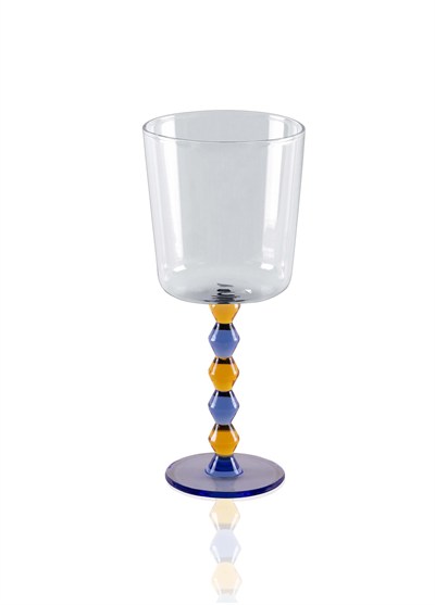 The Mia Bead Şarap Kadehi Mavi 300 ml