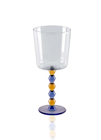 The Mia Bead Şarap Kadehi Mavi 300 ml