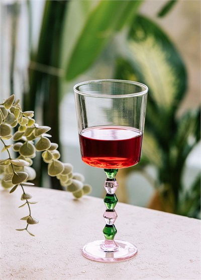 The Mia Bead Şarap Kadehi Yeşil 300 ml