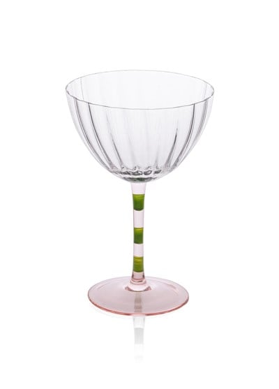 The Mia Ayaklı Cam Dondurma Kasesi Pembe Yeşil 280 ml
