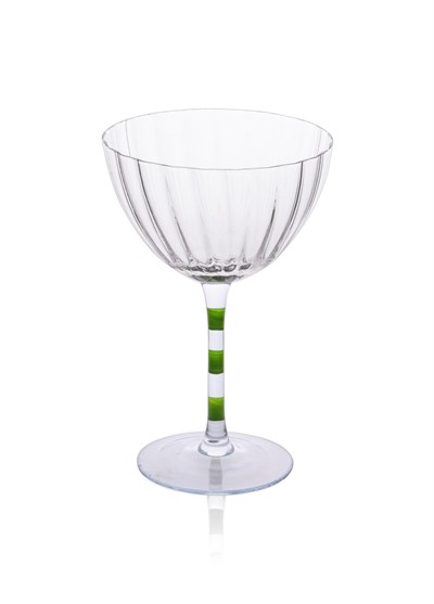 The Mia Ayaklı Cam Dondurma Kasesi Mor Yeşil 280 ml