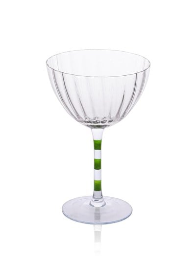 The Mia Ayaklı Cam Dondurma Kasesi Mor Yeşil 280 ml