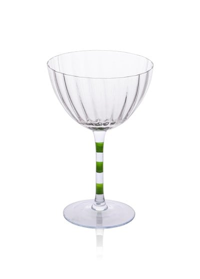 The Mia Ayaklı Cam Dondurma Kasesi Mor Yeşil 280 ml