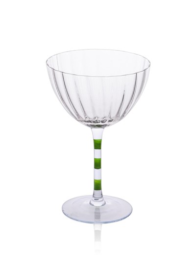 The Mia Ayaklı Cam Dondurma Kasesi Mor Yeşil 280 ml