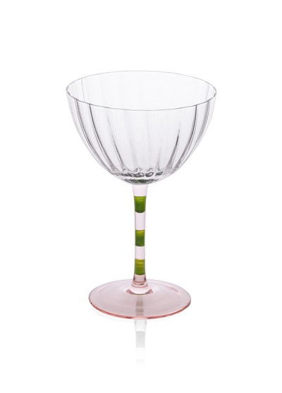 The Mia Ayaklı Cam Dondurma Kasesi Pembe Yeşil 280 ml