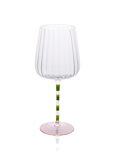 The Mia Şarap Kadehi Pembe Yeşil 600 ml