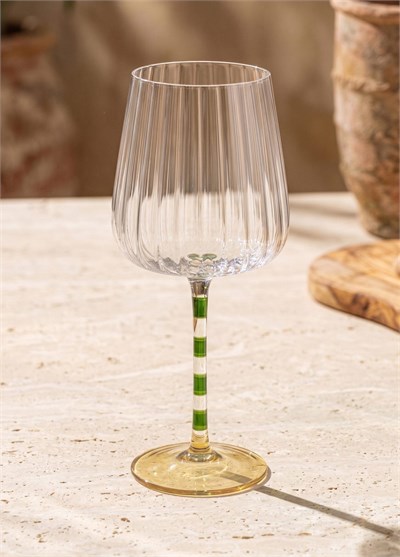 The Mia Şarap Kadehi Yeşil Sarı 600 ml