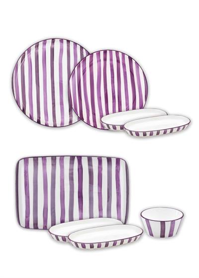 The Mia Joy Kahvaltı Takımı 6 Kişilik 18 Parça Mor 1802