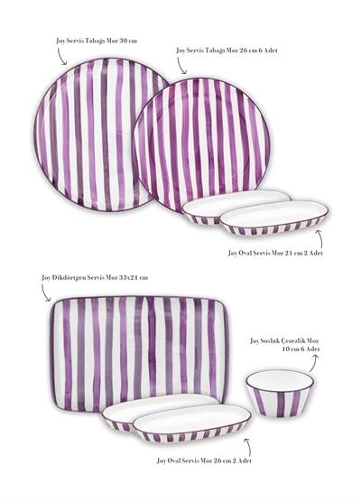 The Mia Joy Kahvaltı Takımı 6 Kişilik 18 Parça Mor 1802