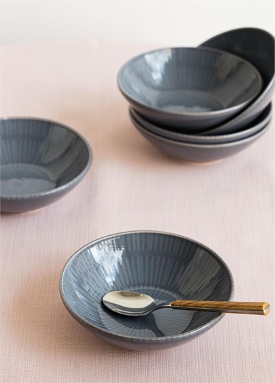 The Mia Noon Çorba Kasesi 6lı Set Gri 15 cm