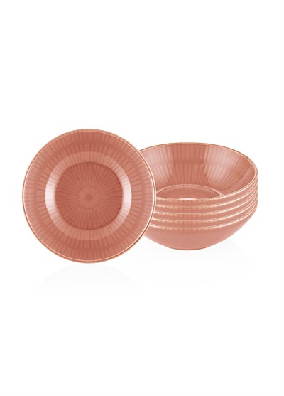 The Mia Noon Çorba Kasesi 6lı Set Somon 15 cm