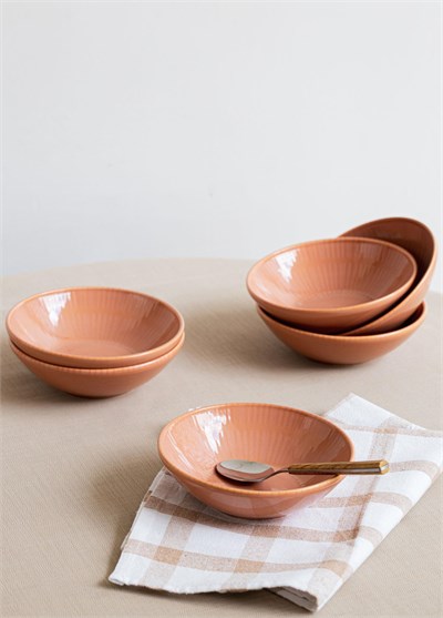 The Mia Noon Çorba Kasesi 6lı Set Somon 15 cm
