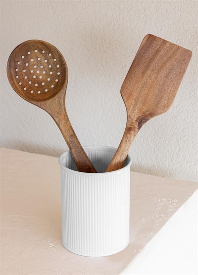 The Mia Stripe Tezgah Üstü Kaşıklık Beyaz 13x11 cm