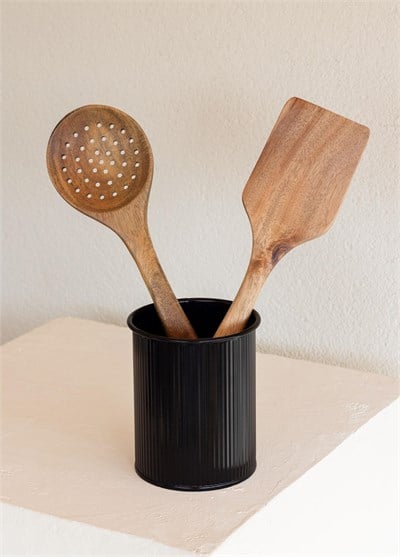 The Mia Stripe Tezgah Üstü Kaşıklık Siyah 13x11 cm