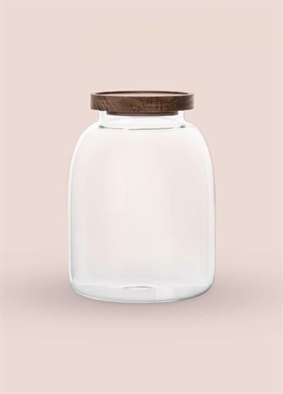 The Mia Ahşap Kapaklı Cam Kavanoz 14x19 cm CAM0505