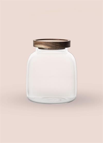 The Mia Ahşap Kapaklı Cam Kavanoz 13x15 cm CAM0504