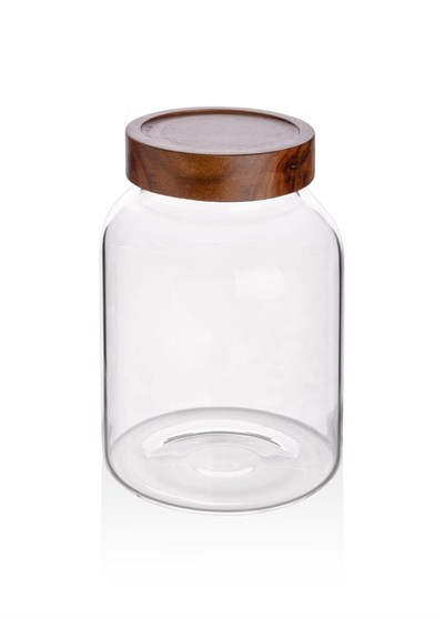 The Mia Akasya Kapaklı Borosilikat CamKavanoz 2 Litre