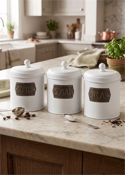 The Mia Çay Şeker Kahve Kavanozu Beyaz 1,30 Lt MGL0020