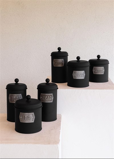 The Mia Çay Şeker Kahve Kavanozu Siyah 1,30 Lt