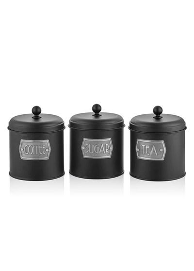 The Mia Çay Şeker Kahve Kavanozu Siyah 1,30 Lt MGL0023