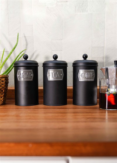 The Mia Çay Şeker Kahve Kavanozu Siyah 1,20 Lt MGL0019