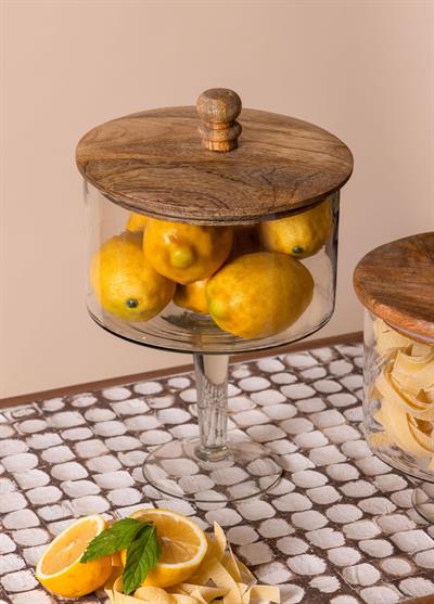 The Mia Madera Ayaklı Kurabiye Kavanozu 34x21x21 cm