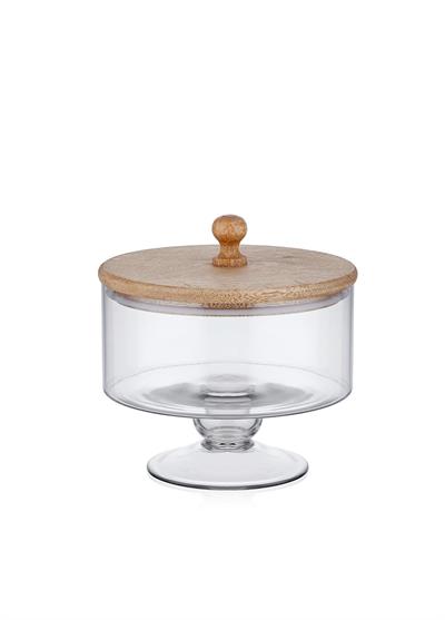 The Mia Madera Ayaklı Kurabiye Kavanozu 18x17x17 cm