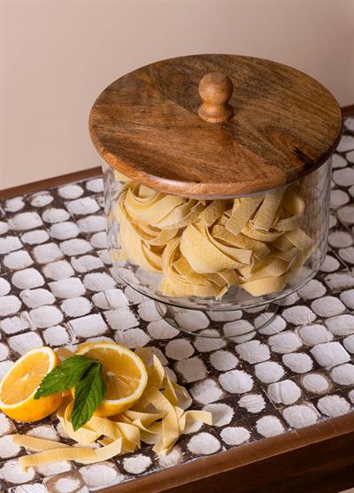 The Mia Madera Ayaklı Kurabiye Kavanozu 24x20x20 cm