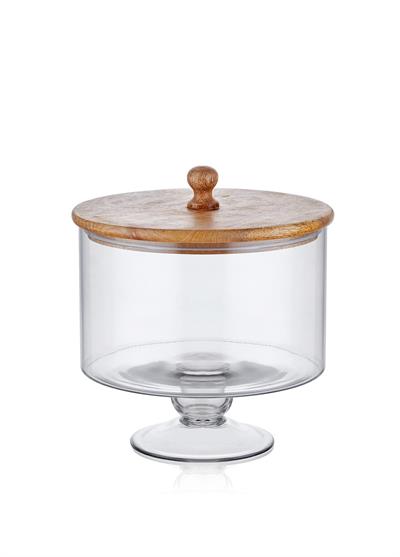 The Mia Madera Ayaklı Kurabiye Kavanozu 24x20x20 cm