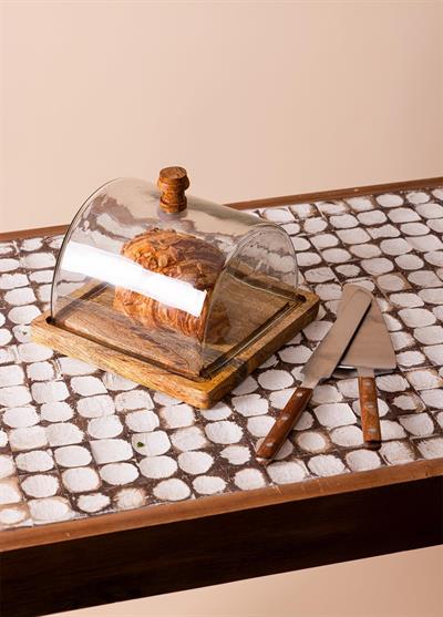 The Mia Madera Dikdörtgen Kek Saklama Fanusu 18x24x24 cm