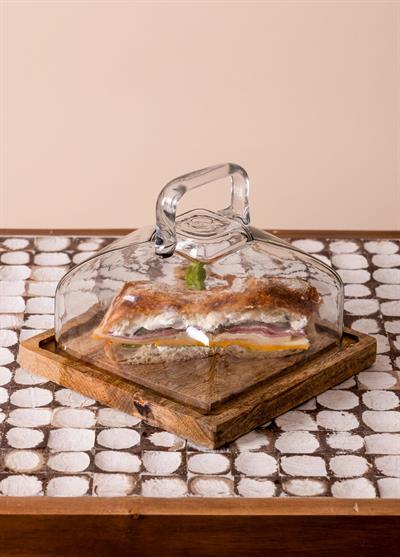 The Mia Madera Dikdörtgen Kek Saklama Fanusu 13x17x17 cm