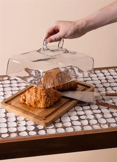 The Mia Madera Dikdörtgen Kek Saklama Fanusu 16x28x18 cm