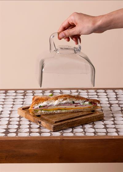 The Mia Madera Dikdörtgen Kek Saklama Fanusu 13x17x17 cm