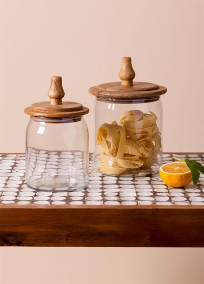 The Mia Madera Kapaklı Saklama Kavanozu 23x15x15 cm