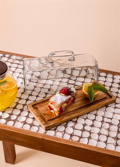 The Mia Madera Kek Saklama Fanusu 15x32x14 cm