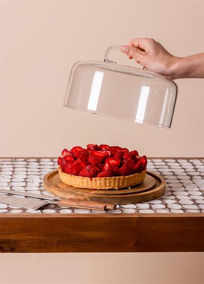 The Mia Madera Yuvarlak Kek Saklama Fanusu 18x30x30 cm