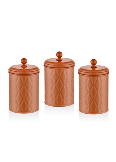 The Mia Prizma Çay Şeker Kahve Kavanozu Terracota 1 Lt