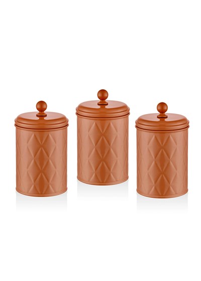 The Mia Prizma Çay Şeker Kahve Kavanozu Terracota 1 Lt