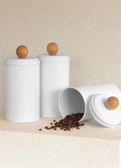 The Mia Stripe Çay Kahve Şeker Kavanozu Beyaz 1,20 Lt