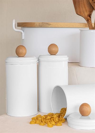 The Mia Stripe Çay Kahve Şeker Kavanozu Beyaz 1,20 Lt