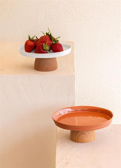 The Mia Limoges Ahşap Ayaklı Tabak Terracota 22x6 cm