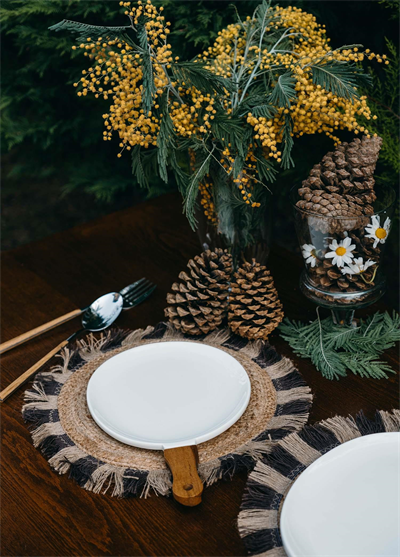 The Mia Woody Porselen Servis 34x21 cm