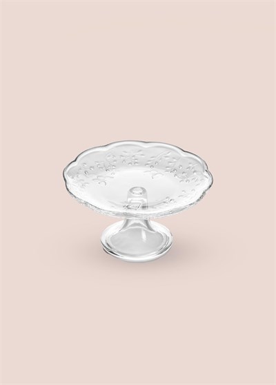 The Mia Ayaklı Cam Sunum Tabağı 20x10 cm CAM0500