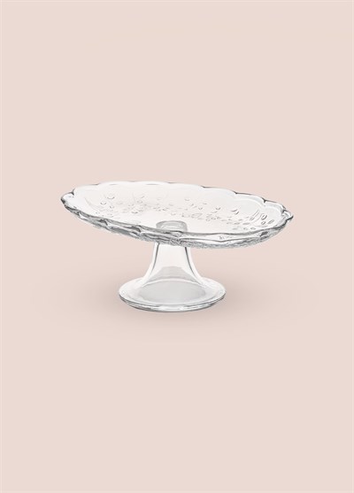 The Mia Ayaklı Cam Sunum Tabağı Oval 31x20x12 cm CAM0498