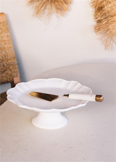 The Mia Grande Pasta Kek Standı Beyaz 32x12 cm GRD0011