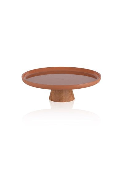 The Mia Limoges Ahşap Ayaklı Tabak Terracota 21x7 cm