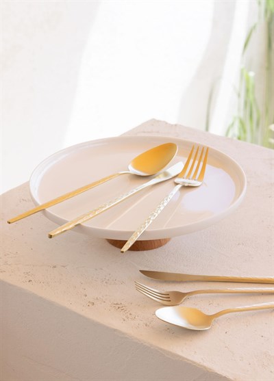 The Mia Limoges Ahşap Ayaklı Tabak Beyaz 21x7 cm