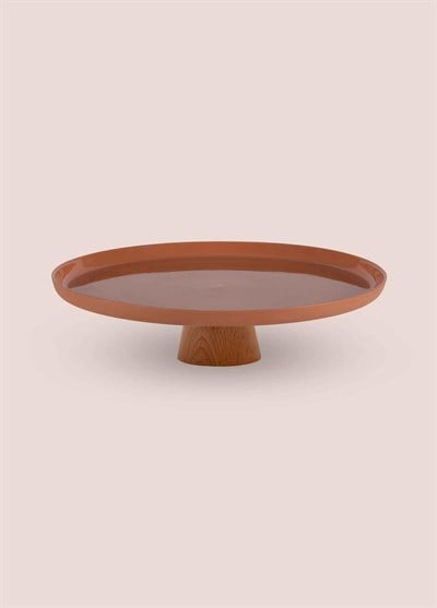 The Mia Limoges Ahşap Ayaklı Tabak Terracota 27x12 cm