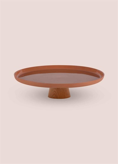 The Mia Limoges Ahşap Ayaklı Tabak Terracota 27x12 cm
